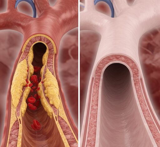Clogged vs unclogged arteries